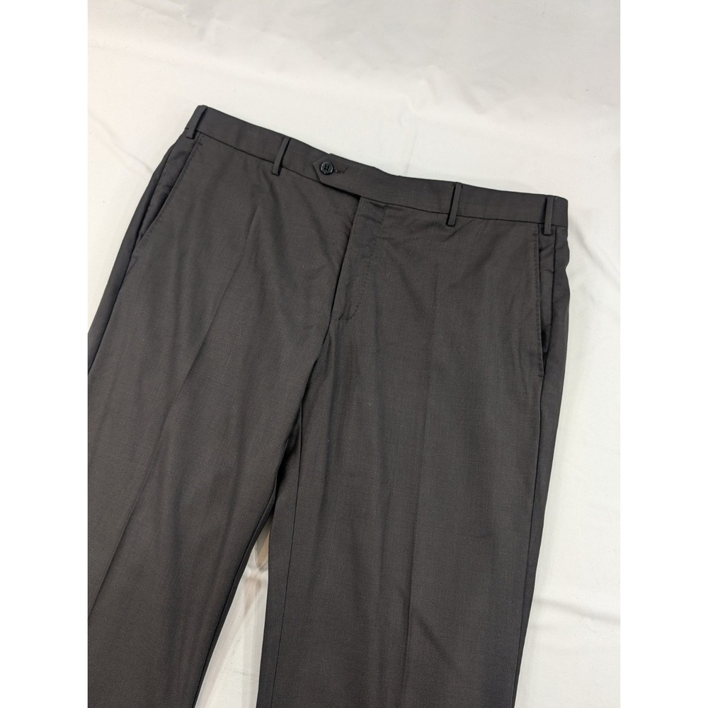 Zanella Pants 38x28 Dark Brown Parker Wool Dress Slacks Trousers Cuffed EUC